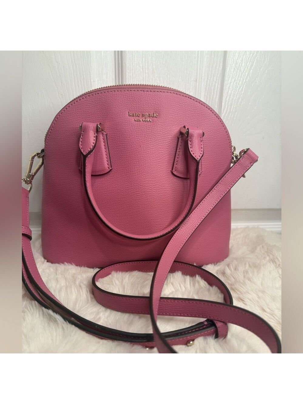 KATE SPADE NEW YORK LEATHER DOME HAND BAG PINK - Picture 2 of 15